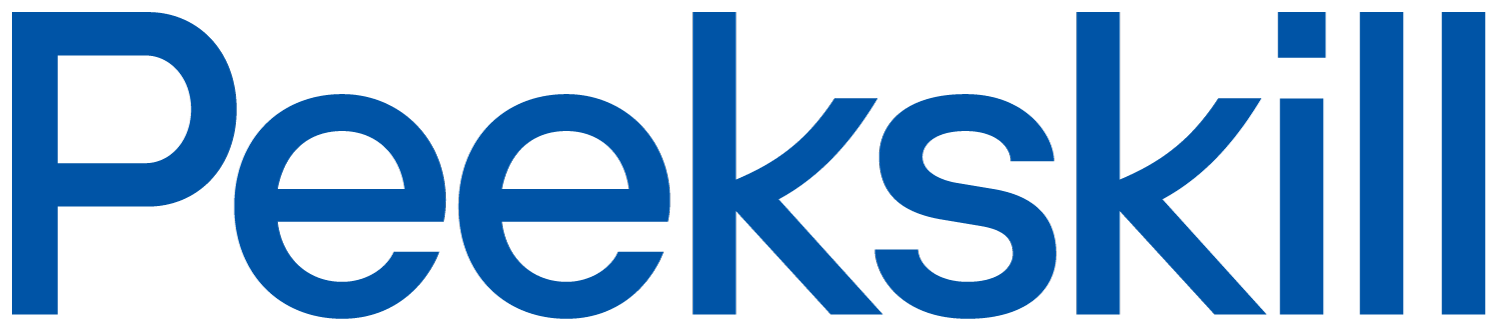 The Peekskill wordmark in blue.